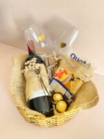 Cesta de vinho e queijo para presente - Imagem 2